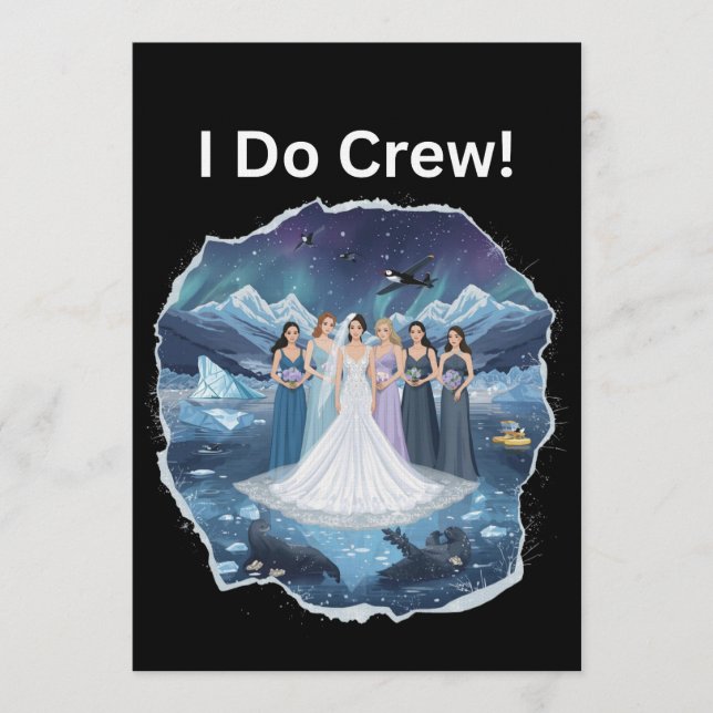 Convites I do Crew Bridesmaid Winter Wedding Bachelorette (Frente)