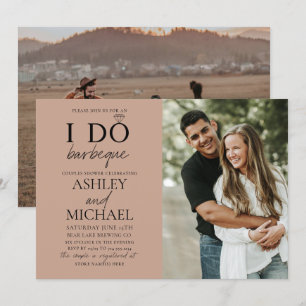 Convites I Do Do CHURRASCO Blush Brown 2 Foto Simples Chá 