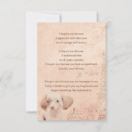 Convites i forgive you flower vintage dog