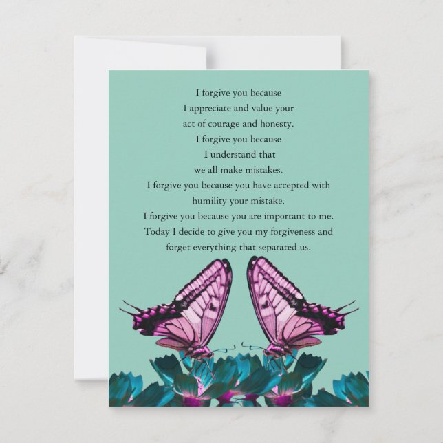 Convites i forgive you rainbow butterfly (Verso)