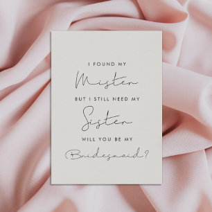 Convites I found my mister but I still need my sister card