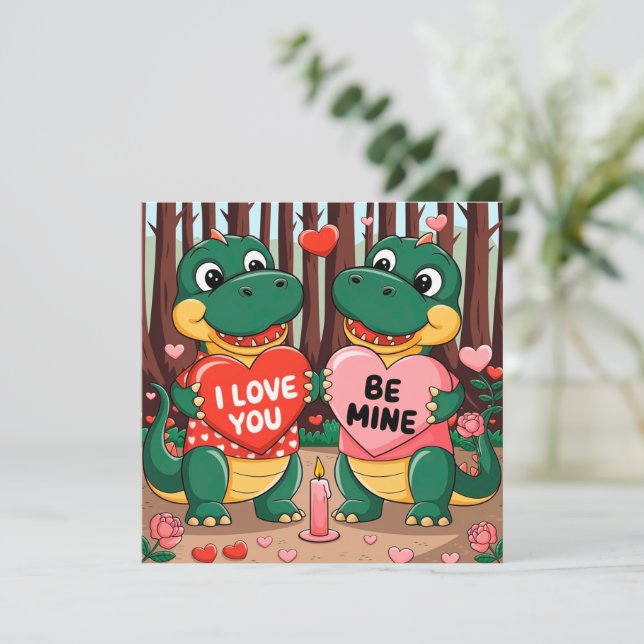 Convites I love you - Be mine  (Em pé/Frente)