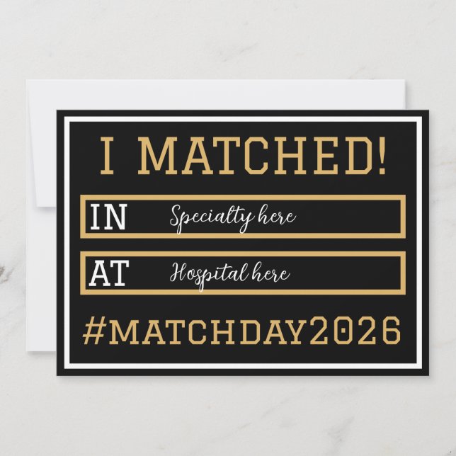 Convites I Matched Match Day Announcement (Frente)