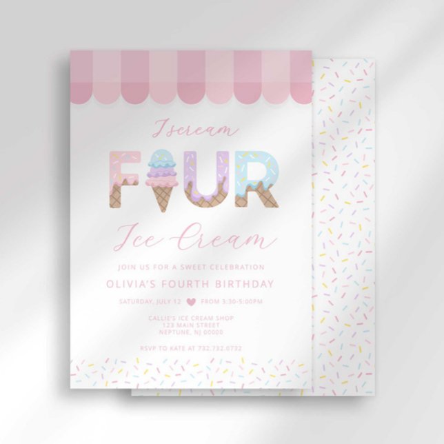 Convites I Scream Four Ice Cream Birthday (Criador carregado)