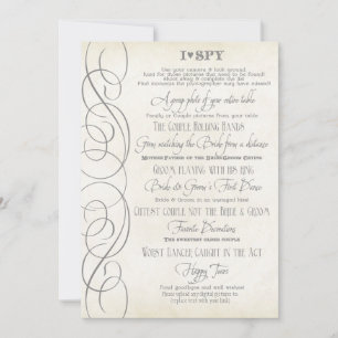 Convites I Spy Heart Typographics Reception Cards