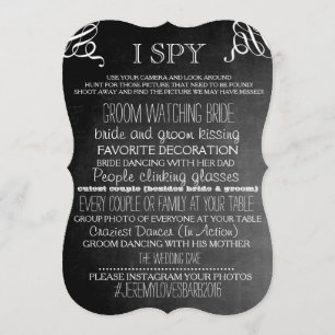 Convites I Spy Wedding Game Chalkboard Edition Brackets