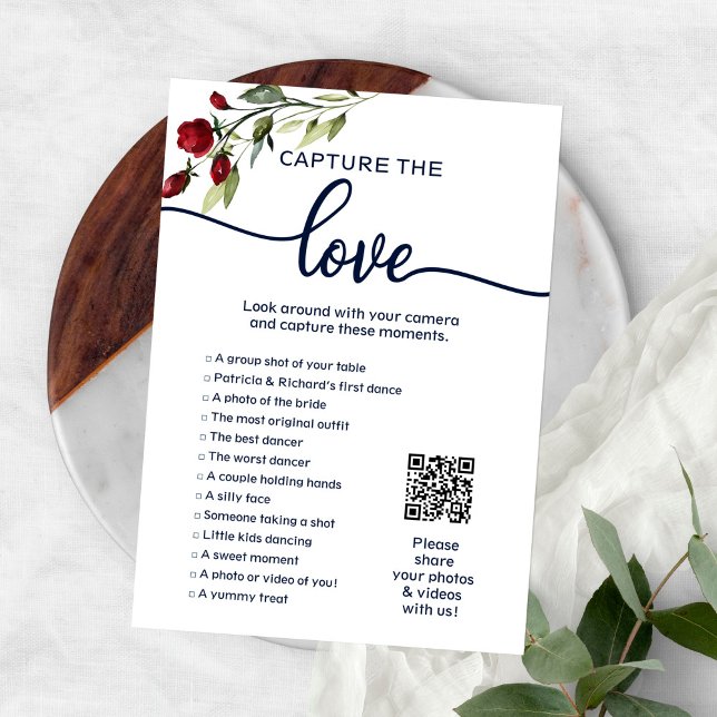 Convites I Spy Weding Game Capture The Love Photo Hunt QR (Criador carregado)