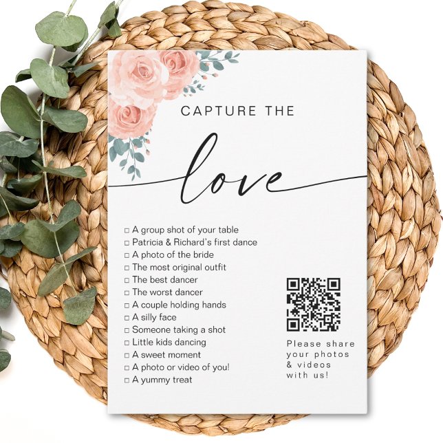 Convites I Spy Weding Game Capture The Love Photo Hunt QR (Criador carregado)