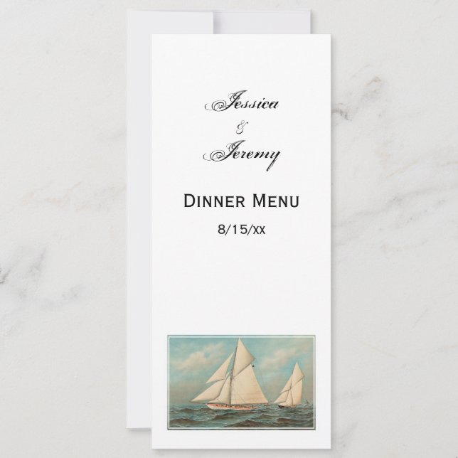 Convites Iates de Vintage Náutica #1 (Frente)