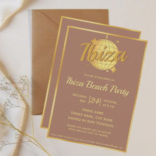 Convites Ibiza temia eivissa gold ball mocha mousse