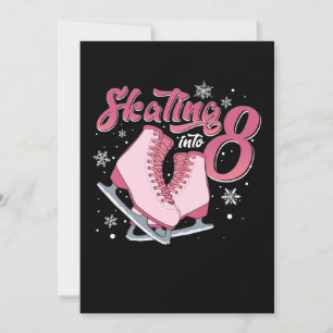 Convites Ice Skating 8th Birday Girl de 8 anos