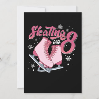 Convites Ice Skating 8th Birday Girl de 8 anos