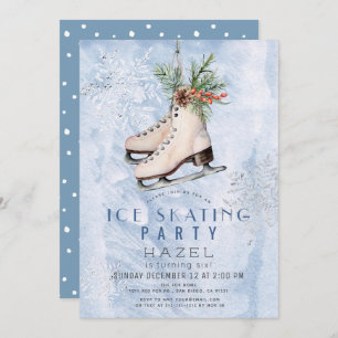 Convites Ice Skating Party Frozen Snowflake Birthday