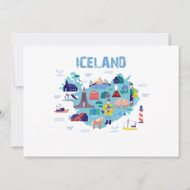 Convites Iceland map (Frente)