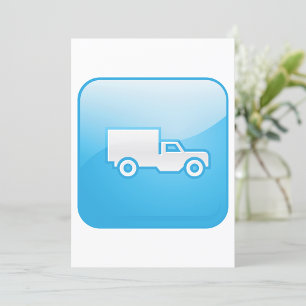 Convites Ícone de Caminhão de Entrega Azul Logística Envio