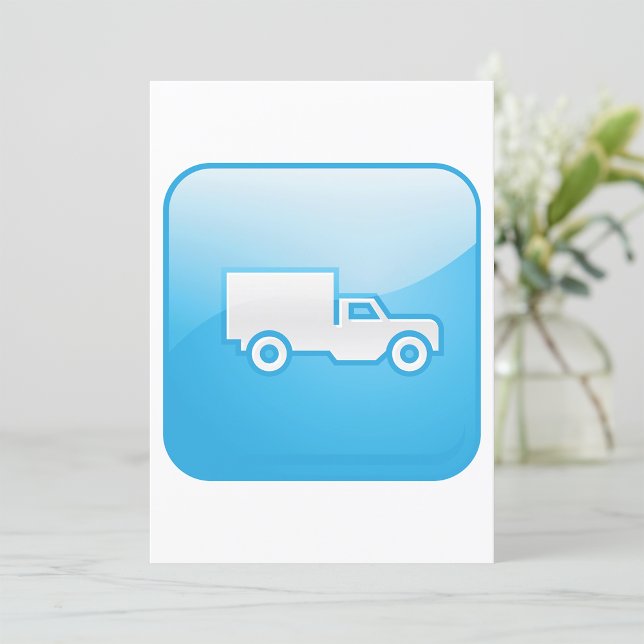 Convites Ícone de Caminhão de Entrega Azul Logística Envio (Criador carregado)