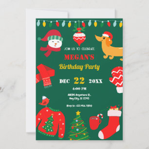 Convites ícone de inverno de Natal verde