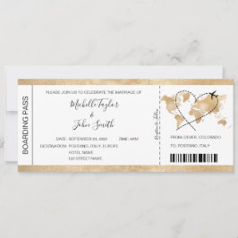 Convites Ícone de Plano Cardíaco Pass de Casamento de Desti