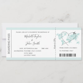 Convites Ícone de Plano Cardíaco Pass de Casamento de Desti