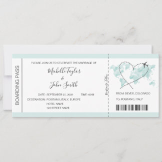 Convites Ícone de Plano Cardíaco Pass de Casamento de Desti