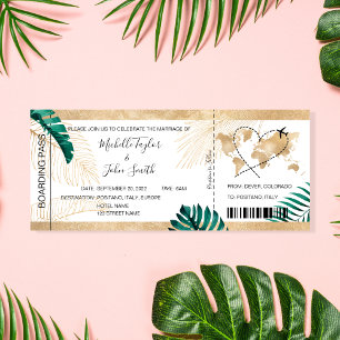 Convites Ícone de Plano Cardíaco Pass de Casamento de Desti