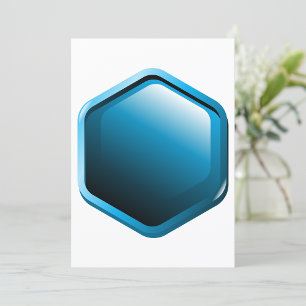 Convites Ícone Geométrico Azul Hexágono Moderno e Brilhante