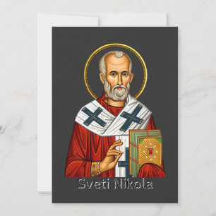 Convites ícone ortodoxo sérvio de carta de São Nicolau
