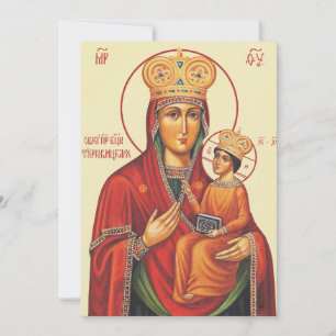 Convites Ícone Ortodoxo Theotokos Virgem Maria e Menino