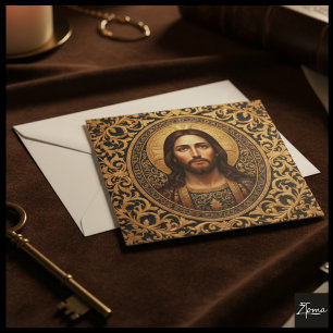 Convites Ícone Sagrado Dourado - Jesus