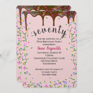 Convites Ícones de chocolate com borrão para o aniversário 