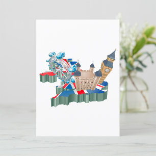 Convites Iconic London Landmarks UK Map British Viagem