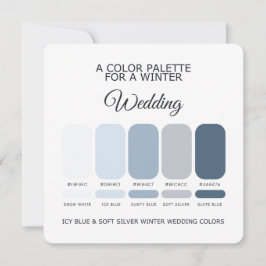 Convites Icy Blue Soft Silver Winter Wedding Palette Card