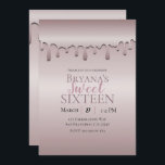 Convites Icy Blush Rosa Dourado Pink Drip Sweet 16 XVI<br><div class="desc">Personalizar para o seu evento.</div>