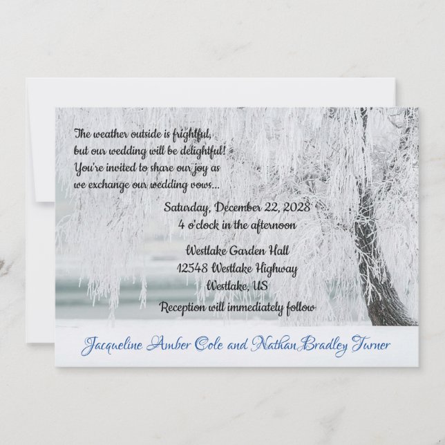 Convites Icy Branches Winter Wonderland Wedding (Frente)