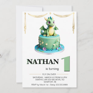 Convites *~* IDADE 1 Festa de aniversário AP88 Foto do Drag