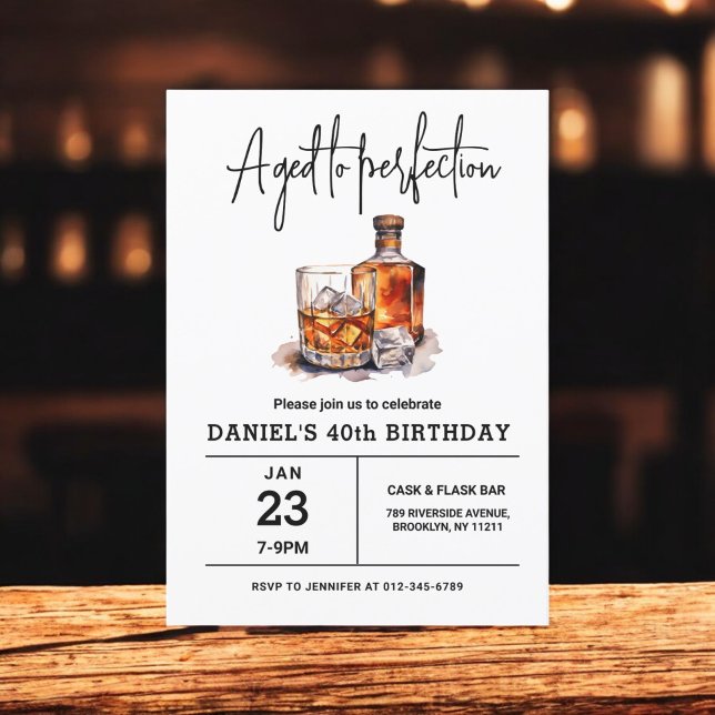 Convites Idade da Perfecção 40ª Festa de aniversário Whiske (Criador carregado)