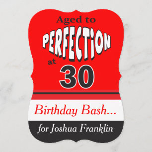 Convites Idade para a Perfecção aos 30 anos  aniversário