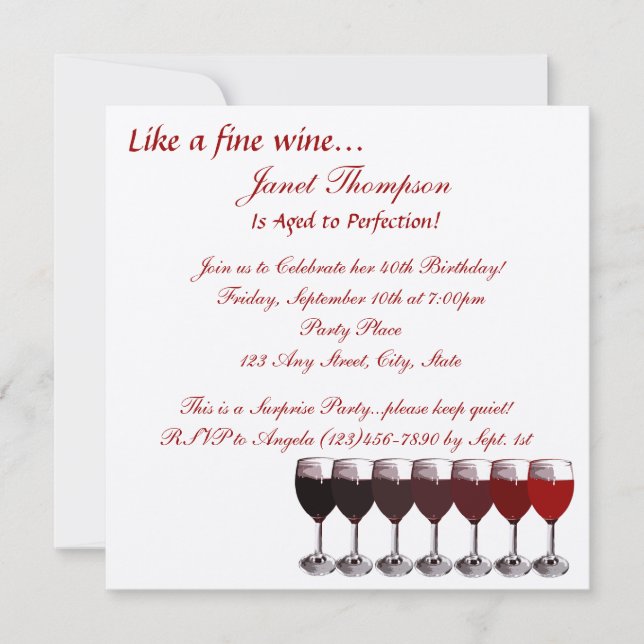 Convites Idade para Perfecção Aniversário (Frente)