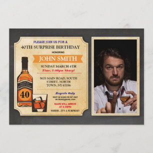 Convites Idade para Perfecção Aniversário Cheers Whisky Fot
