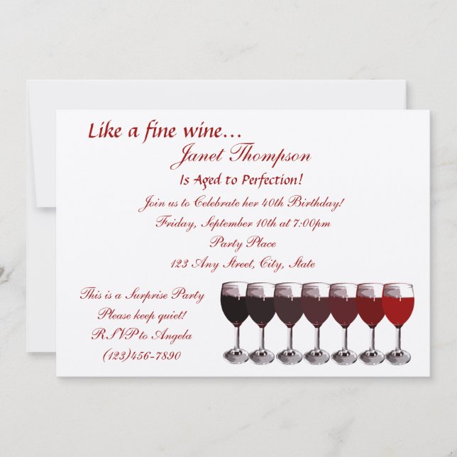 Convites Idade para Perfecção/Convite de Aniversário (Frente)