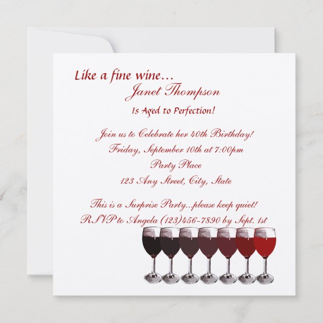 Convites Idade para Perfecção/Convite de Aniversário (Frente)