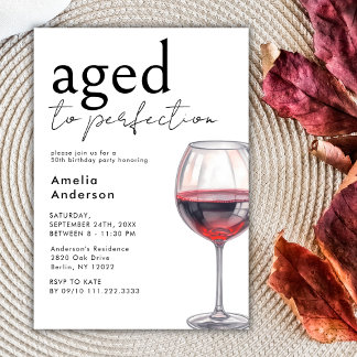 Convites Idade Para Perfeição Simplesmente Vinho Qualquer F