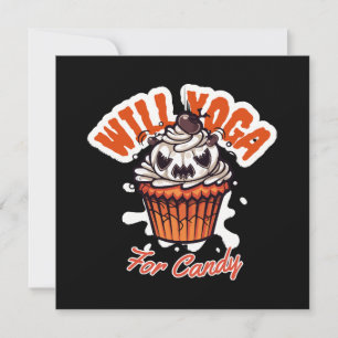 Convites Ideia de Cupcake de Halloween para Yoga das Mães