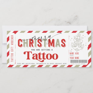 Convites Ideia de Modelo do Presente da Tatuagem de Natal