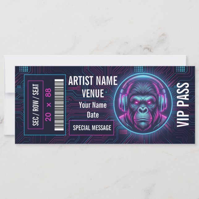Convites Ideia de presente de ingresso de concerto personal (Frente)