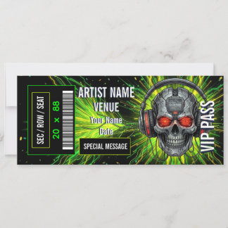 Convites Ideia de presente de ingresso de concerto personal