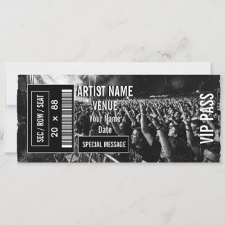 Convites Ideia de presente de ingresso de show personalizad