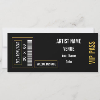 Convites Ideia de presente de ingresso de show personalizad