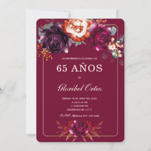Convites Ideias de festa de aniversário de 65 anos na Borgo