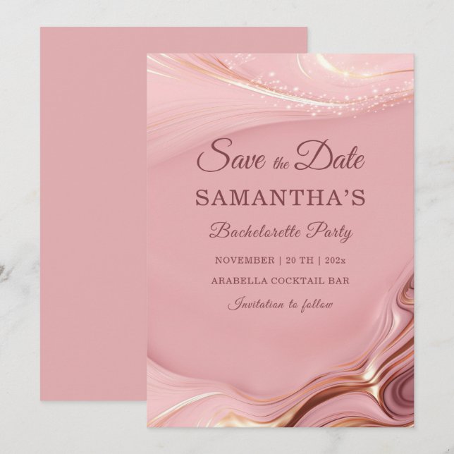 Convites Ideias de Save the Date para Festa de Despedida de (Frente/Verso)